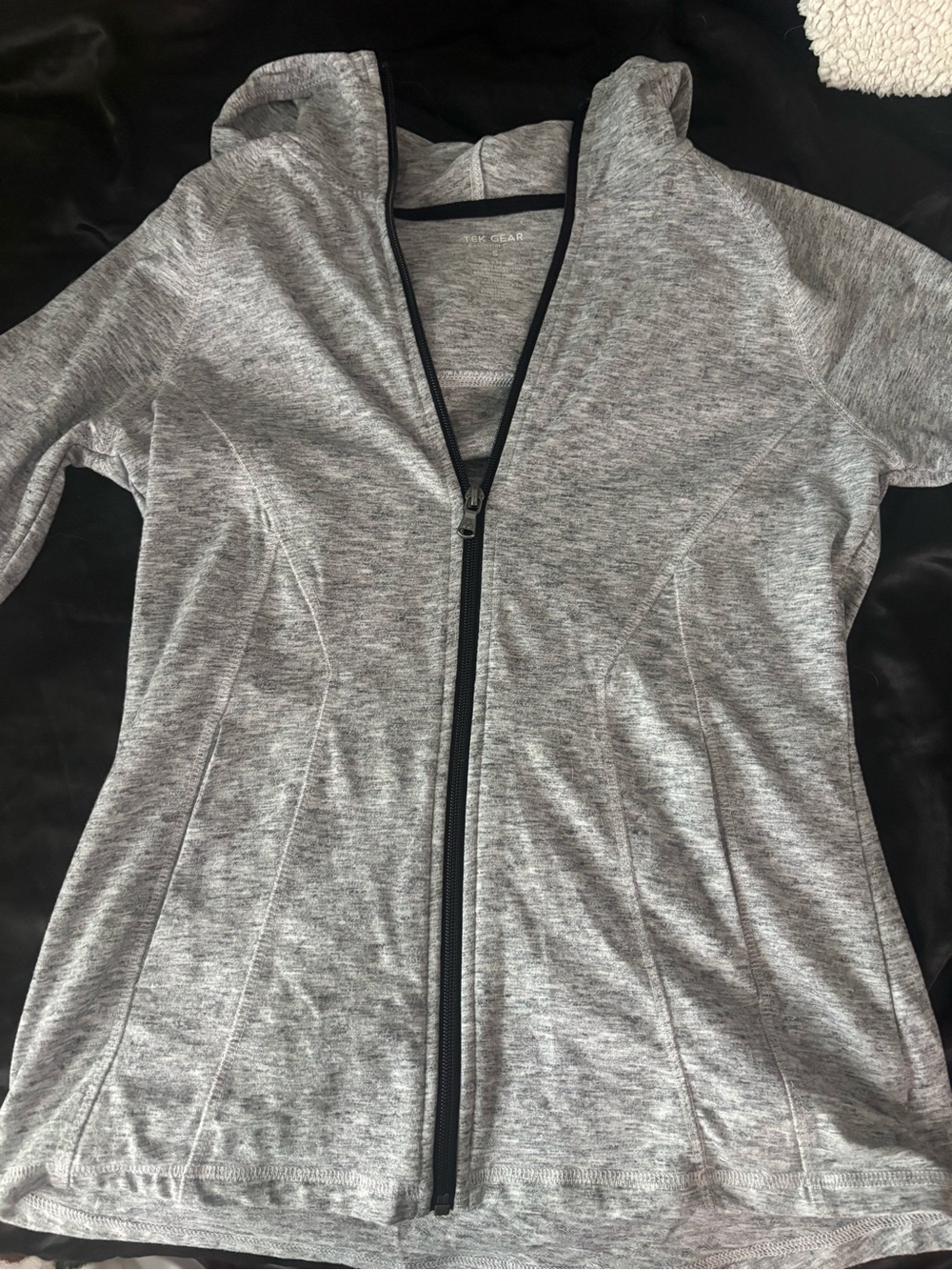 tek gear Gray Hooded Full-Zip Jacket